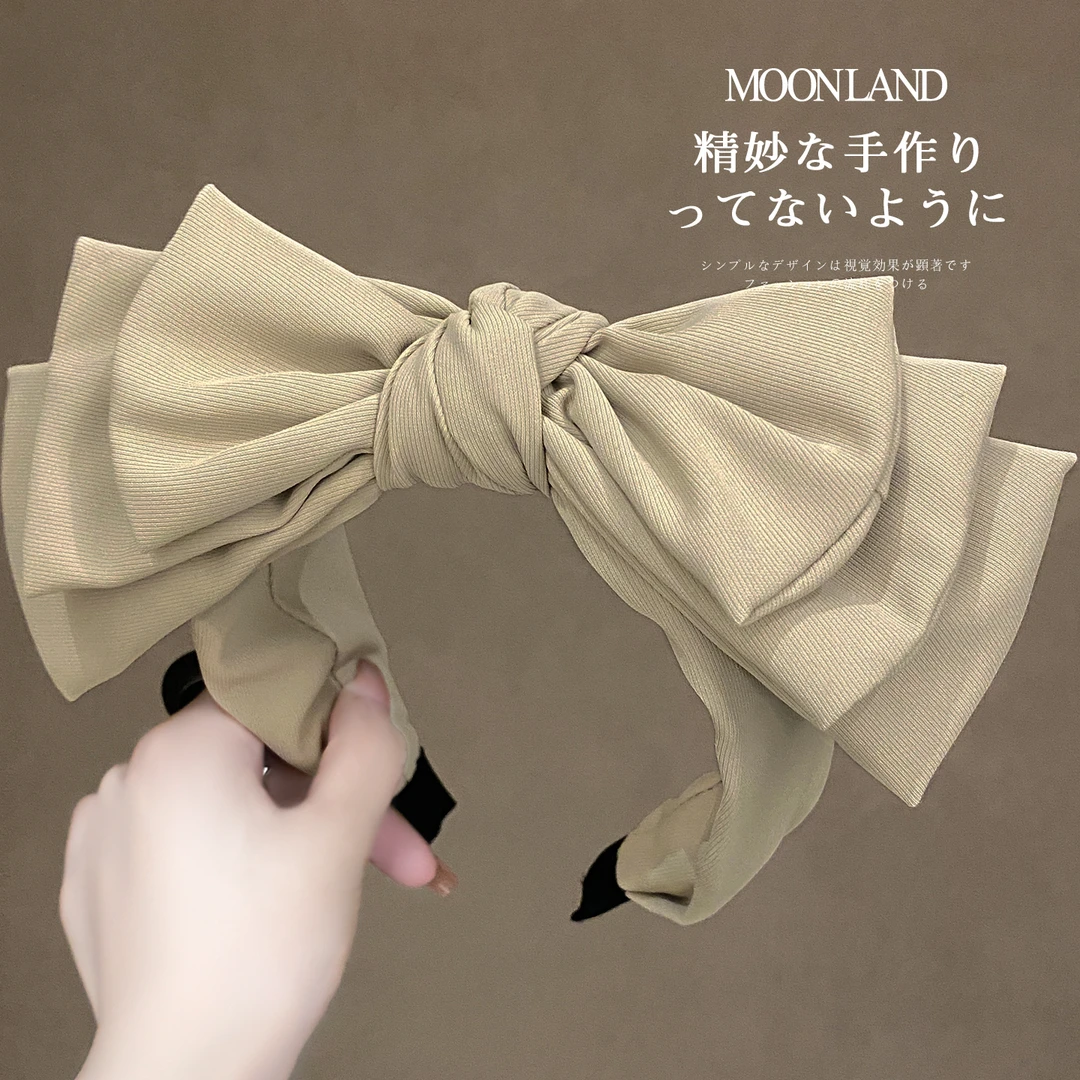 复古纯色蝴蝶结发箍女高级感洋气时尚发卡高颅顶日常外戴洗脸头箍