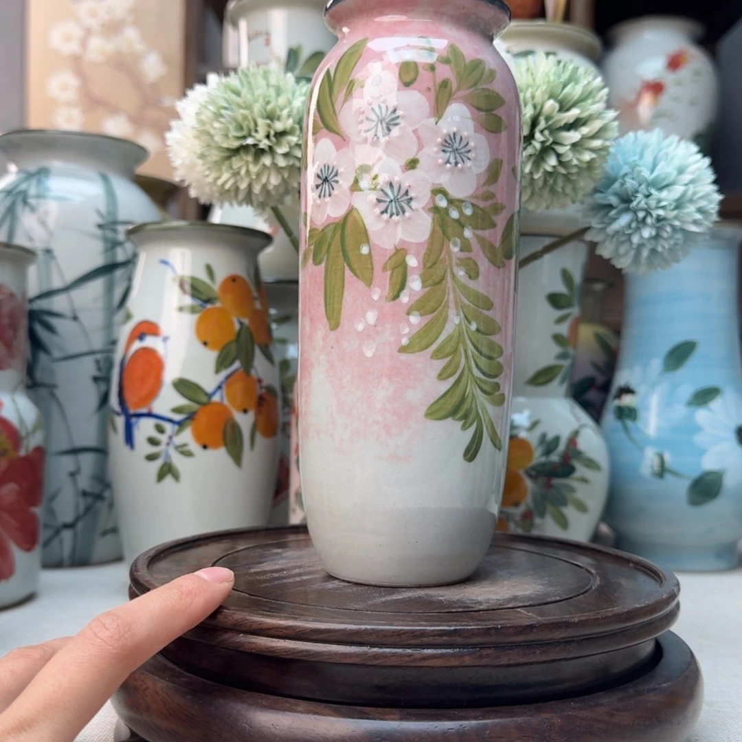 缸景德镇陶瓷手绘花瓶摆件无孔