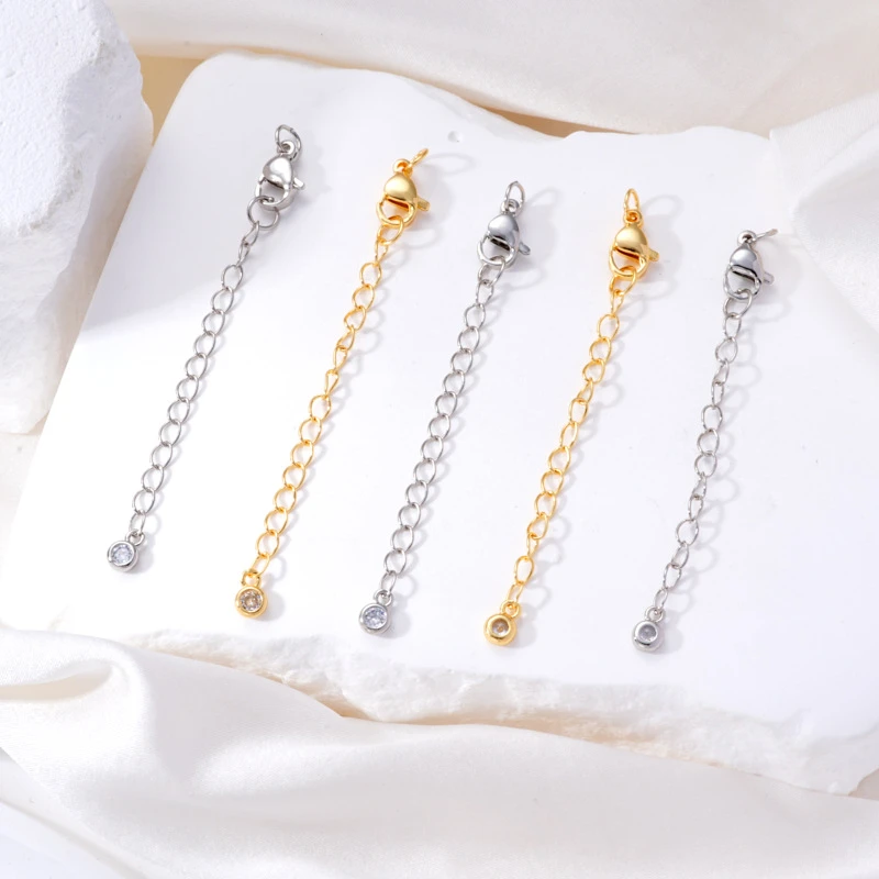 #485 #484镶锆延长链饰品diy配件