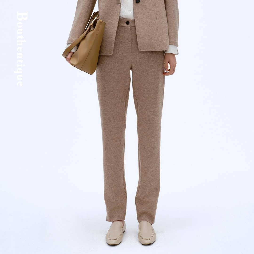 Bouthentique针织羊毛料实穿百搭长裤224111P1M10