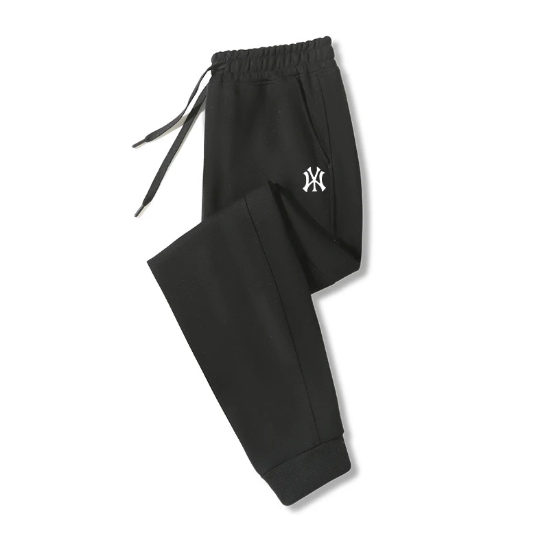 奥特莱斯秋季刺绣休闲束脚裤男2025宽松舒适抽绳运动直筒长卫裤