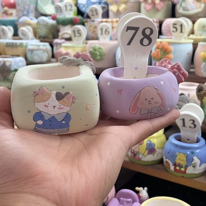 肉***—78…..手工手绘花盆