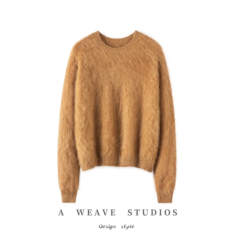 【100%山羊绒】拉绒工艺 无缝圆领打底衫