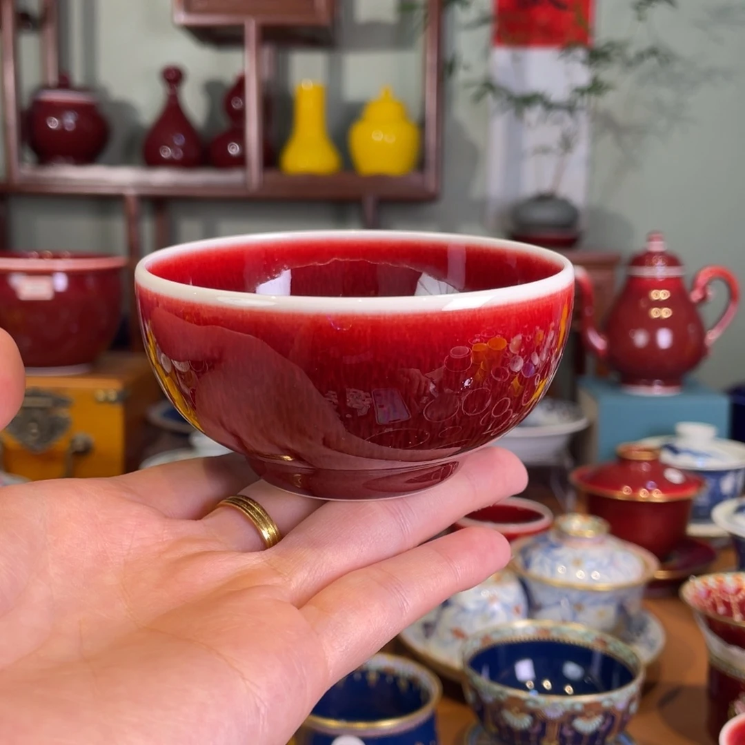 清欢雅玩原矿郎红福利大茶碗