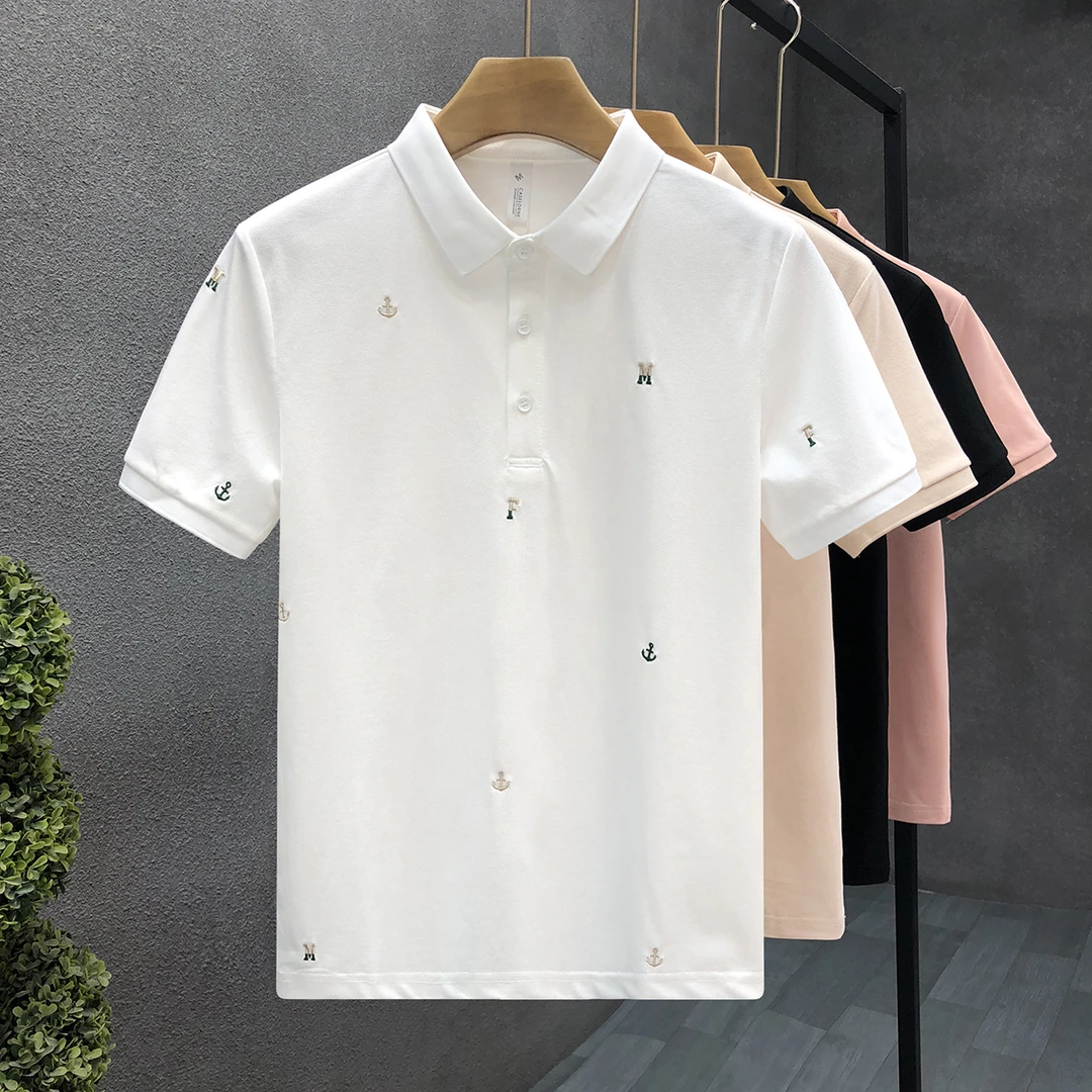 官方正品时尚刺绣高端短袖polo衫男2025夏季新款翻领休闲半袖t恤