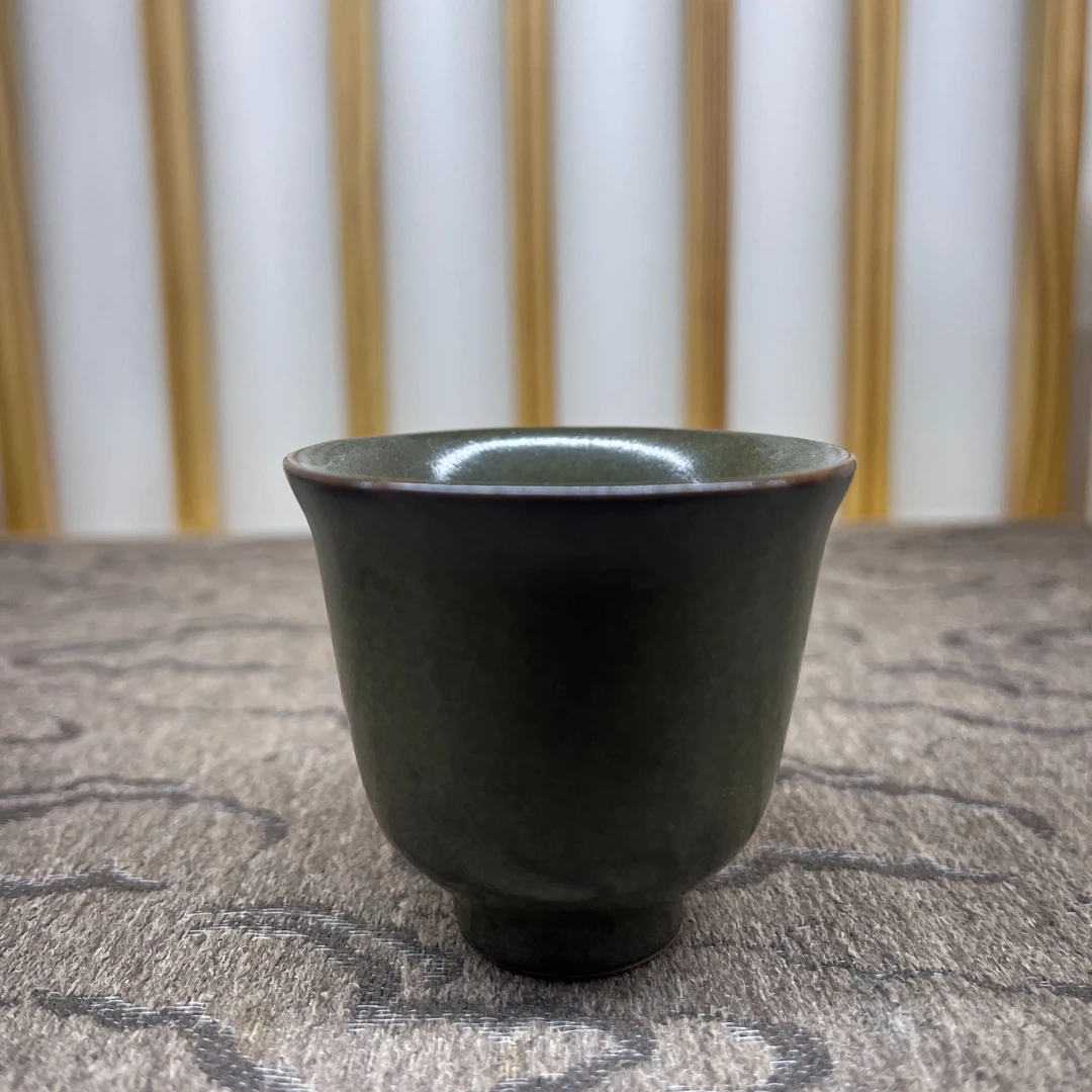 耀州窑 瓷杯茶叶末釉 小酒杯