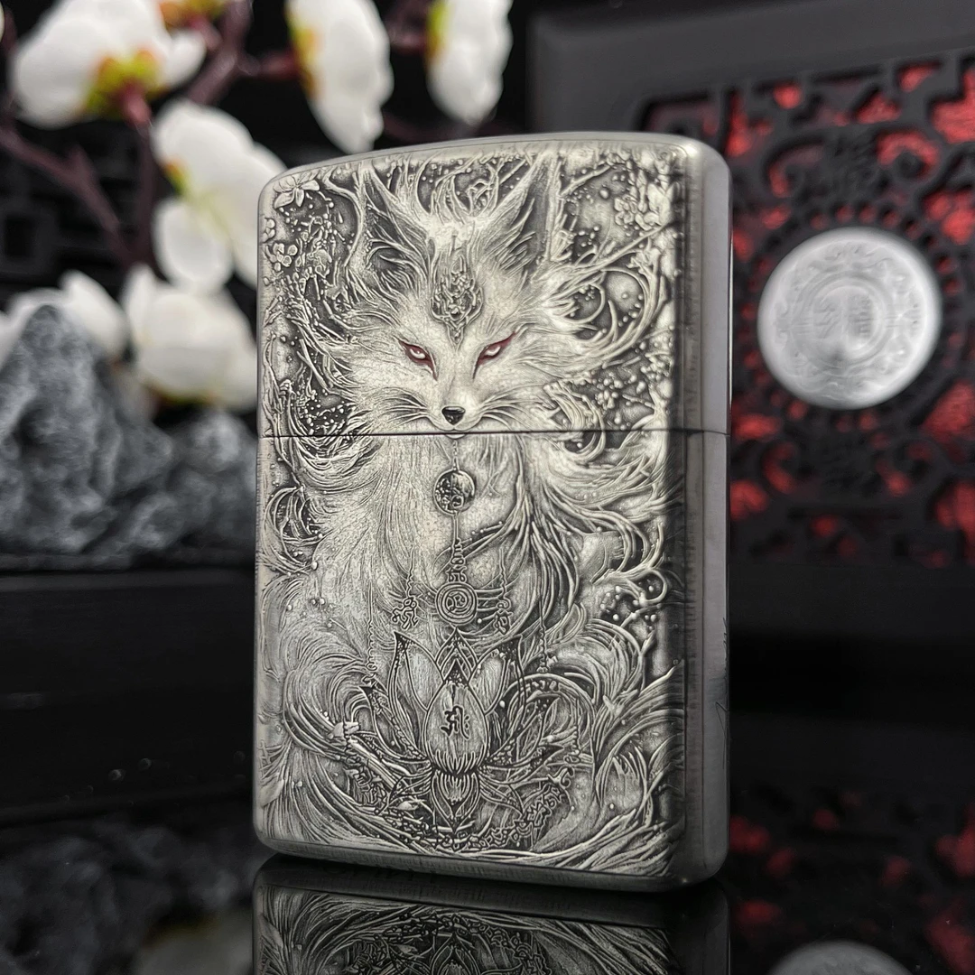zippo打火机正品/纯银重甲前世今生-双面精雕填漆【拍/专属】