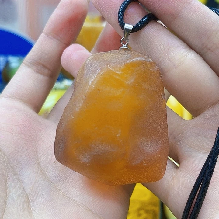 琥珀银S925镶嵌颈饰吊坠