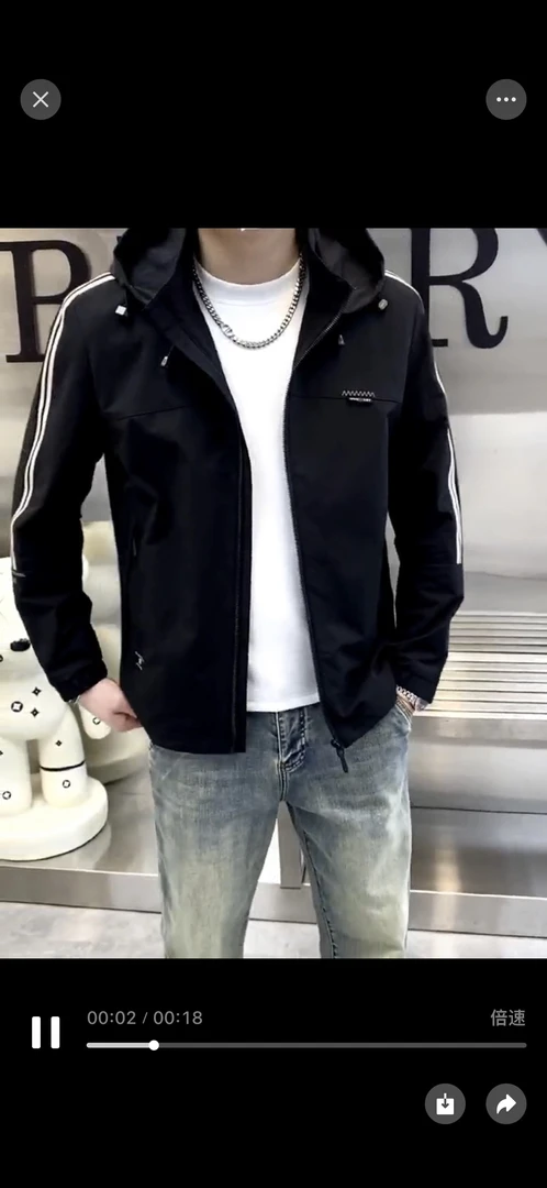 休闲男仕带帽夹克3288