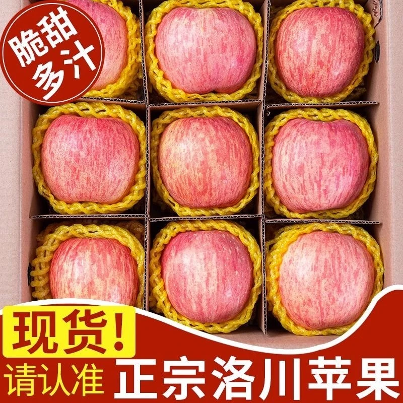 【产地直销正宗陕西洛川苹果】现摘陕西红富士苹果精选脆甜多汁qqxg