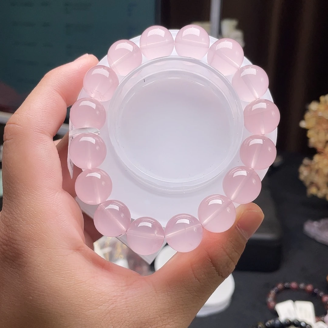 水晶手链未镶嵌自**乐粉晶C13.6mm