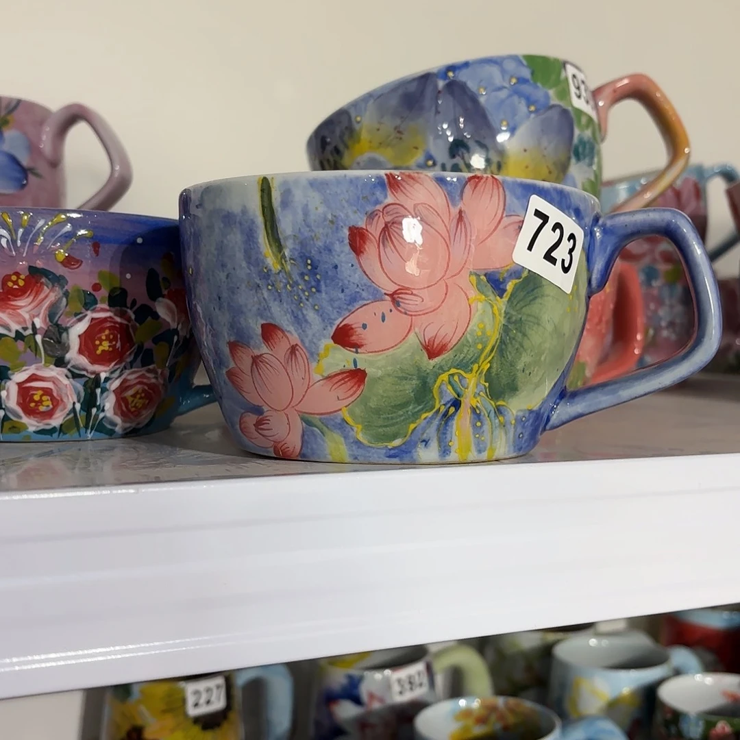 瓷片景德镇手绘高温釉下彩陶瓷茶具