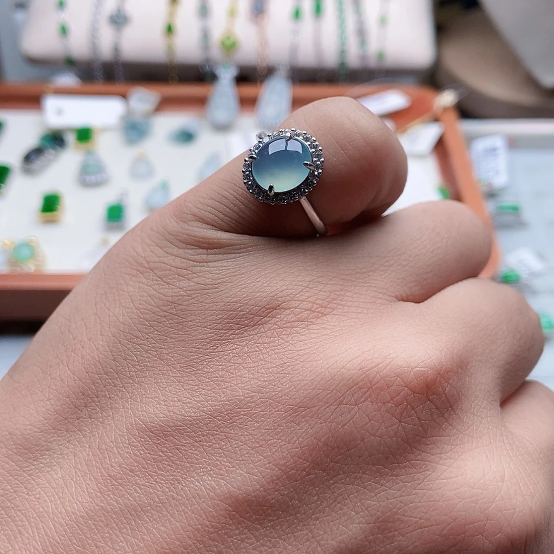 翡翠银S925镶嵌戒指