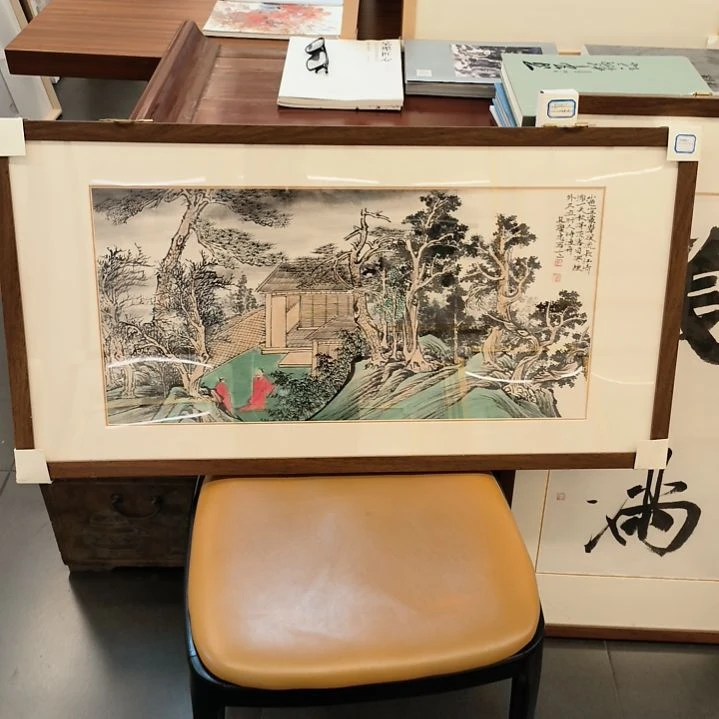 国画山水画作软片不带框软片发