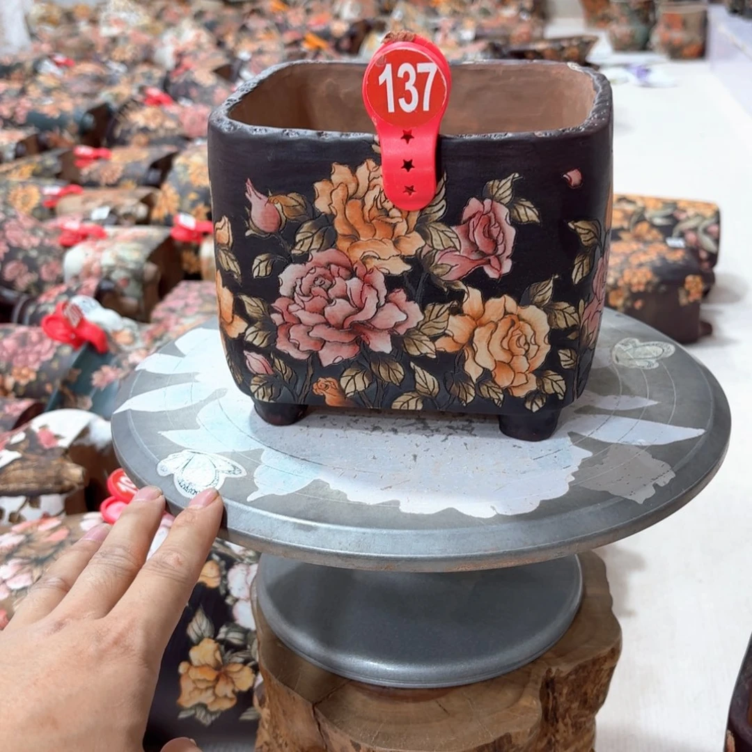 用***7紫砂花盆陶瓷多肉花盆瑕疵