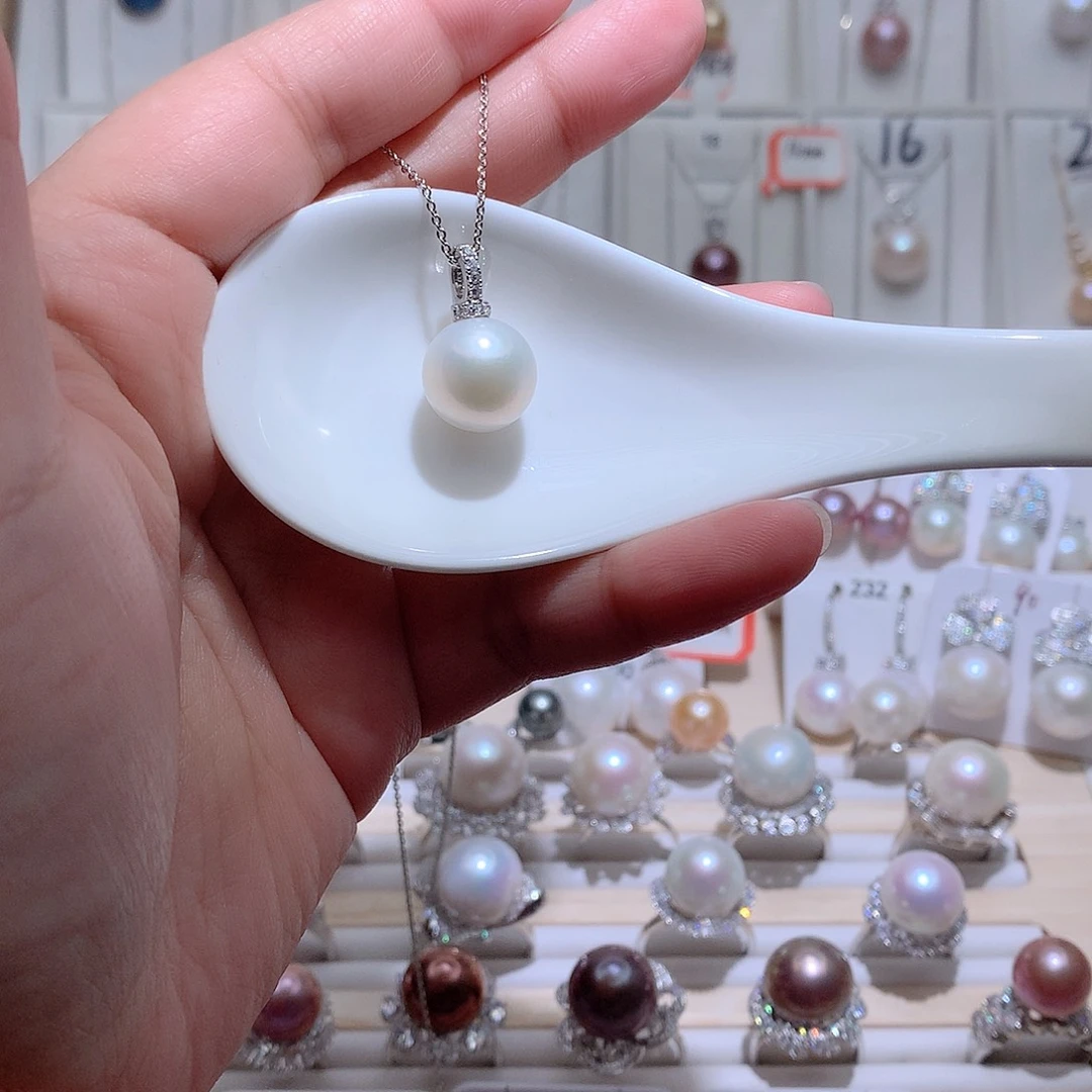 吊坠(赠链)银S925镶嵌淡水珍珠CC13mm