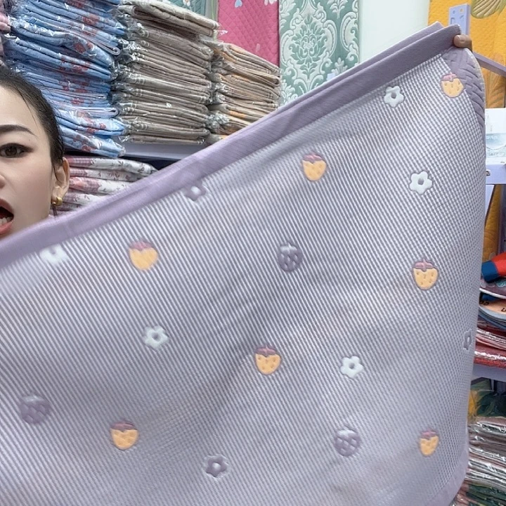 棉紫色小草地纯棉