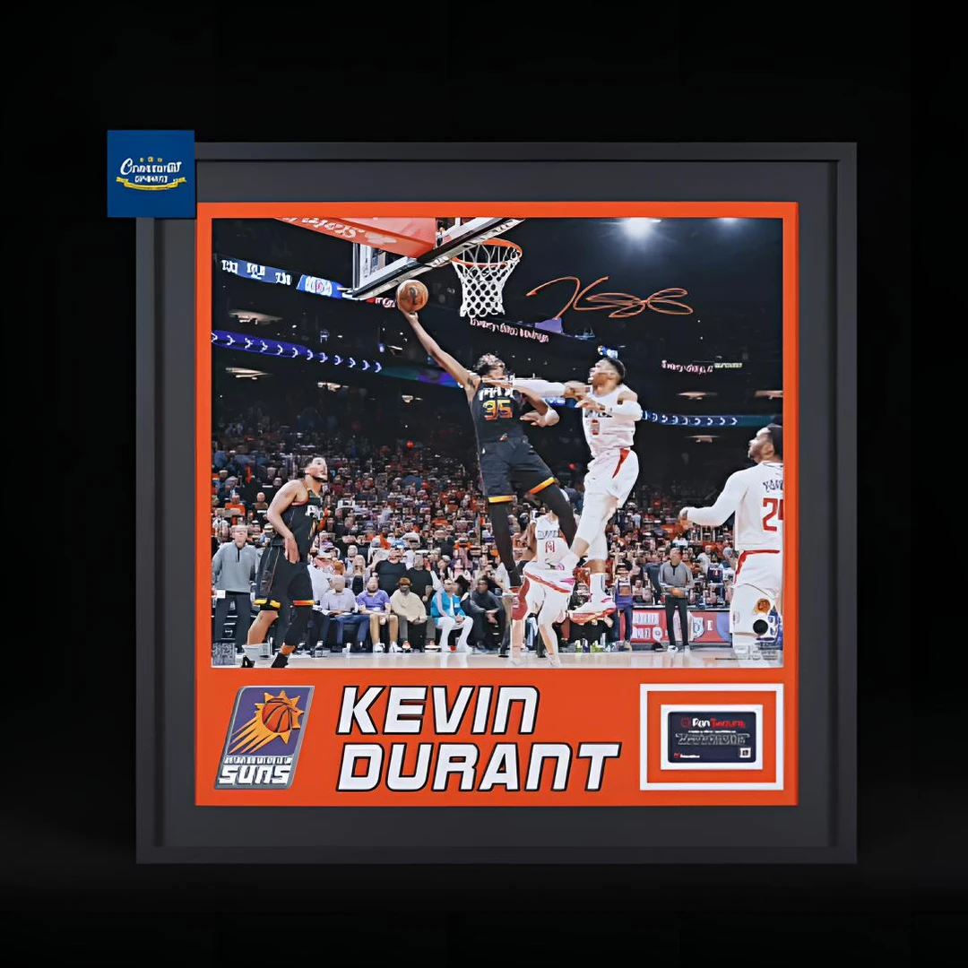 杜兰特亲签太阳队20寸海报照片装裱版