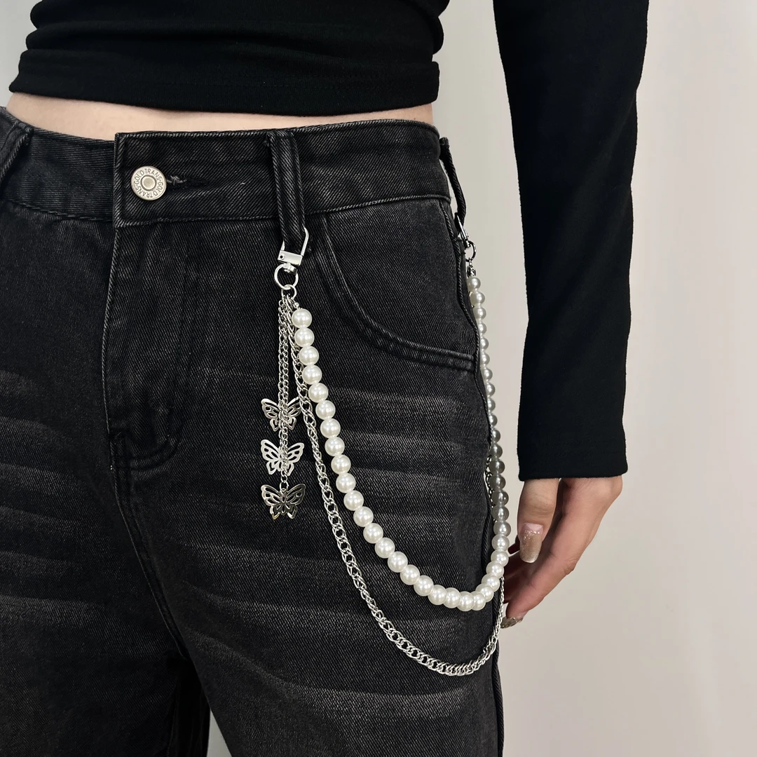 新裤链配饰男小众复古多层十字架吊坠腰链牛仔裤子金属酷链条挂饰