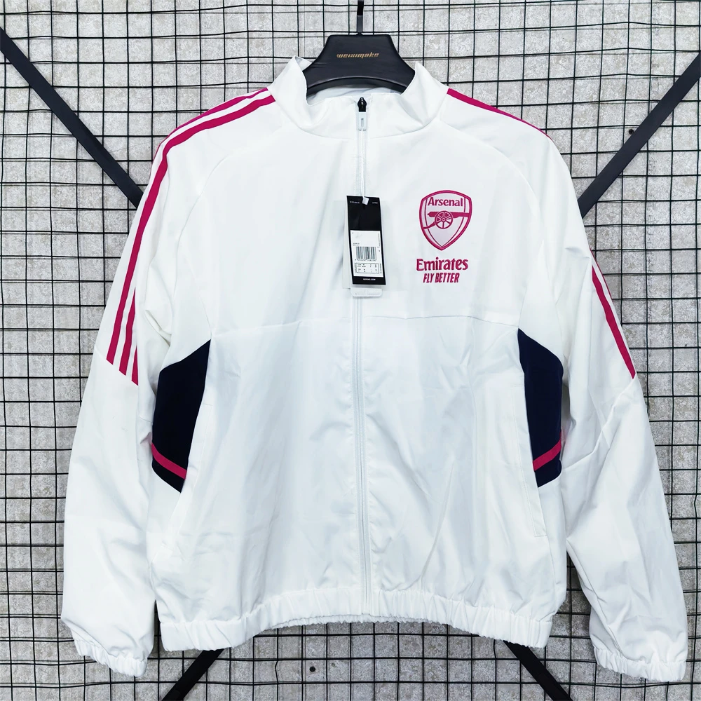 2425新款阿森纳风衣白色外套长拉链足球服夹克冲锋衣防水晒衣薄款