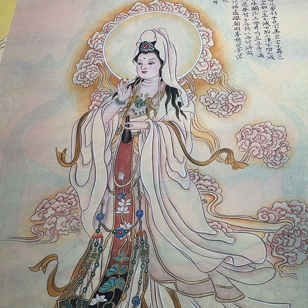 生***你国画南海观音一副作品