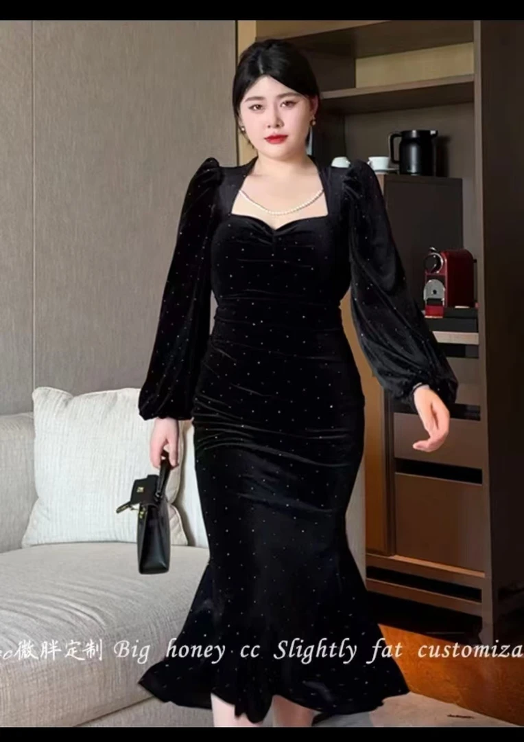 『小两口家』胖女孩满天星重工连衣裙9961