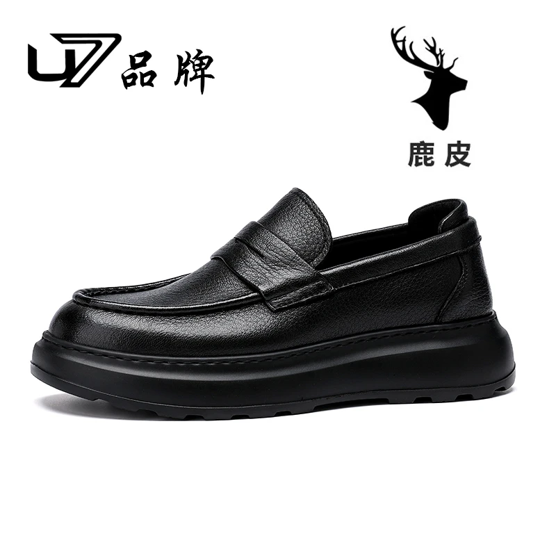 U7官方品牌男鞋新款高端男士真皮皮鞋软底时尚透气百搭2025375