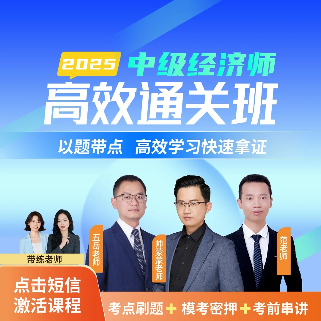 2025年中级经济师全程通关班【丁丁老师+王亿老师】