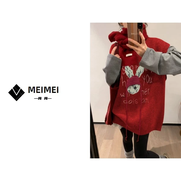 XMM.《兔子背心马甲》春季新款时尚百搭洋气休闲小众背心马甲