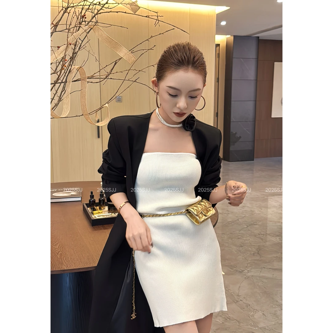 【娇娇私服定制】新款上新时尚抹胸针织连衣裙9031#