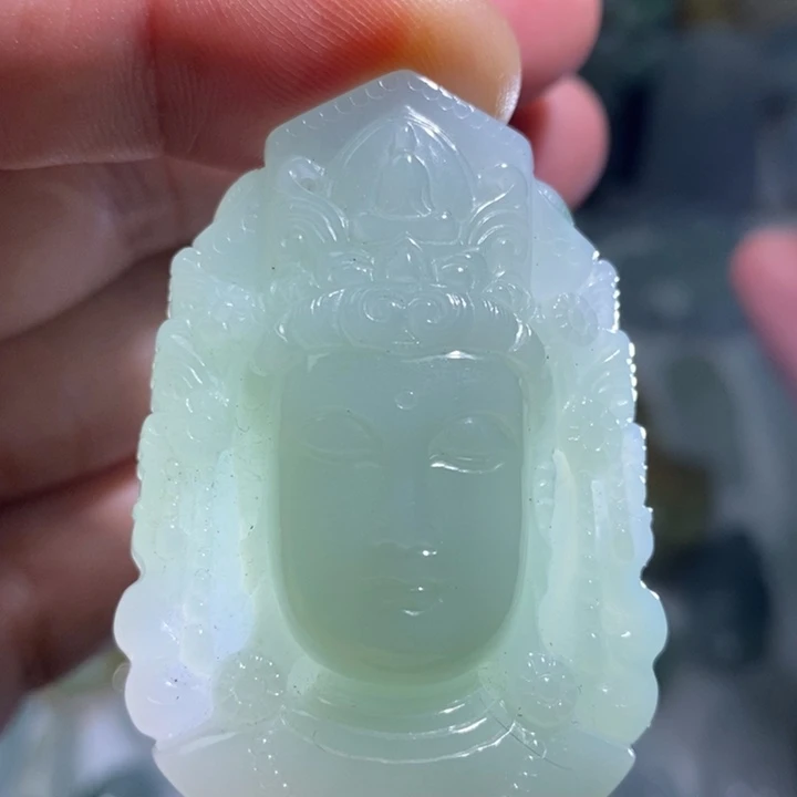 定制翡翠未镶嵌观音头胶块