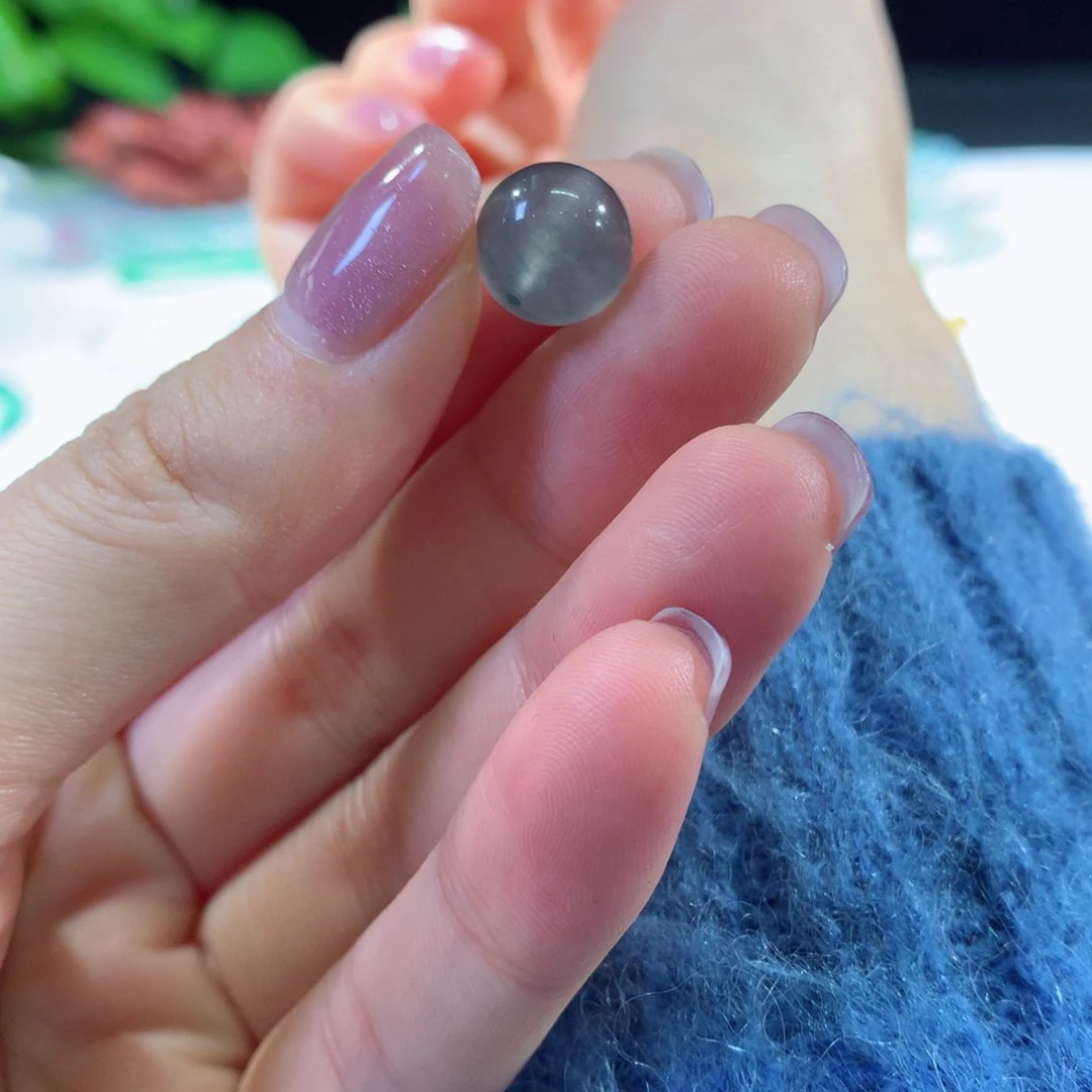 翡翠手串未镶嵌黑钢10.5