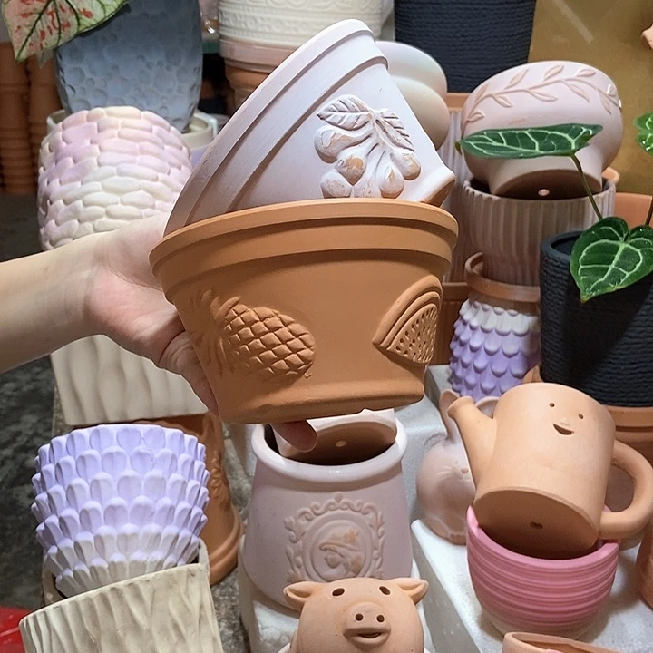 15×18水果矮盆 雾化+红陶2个