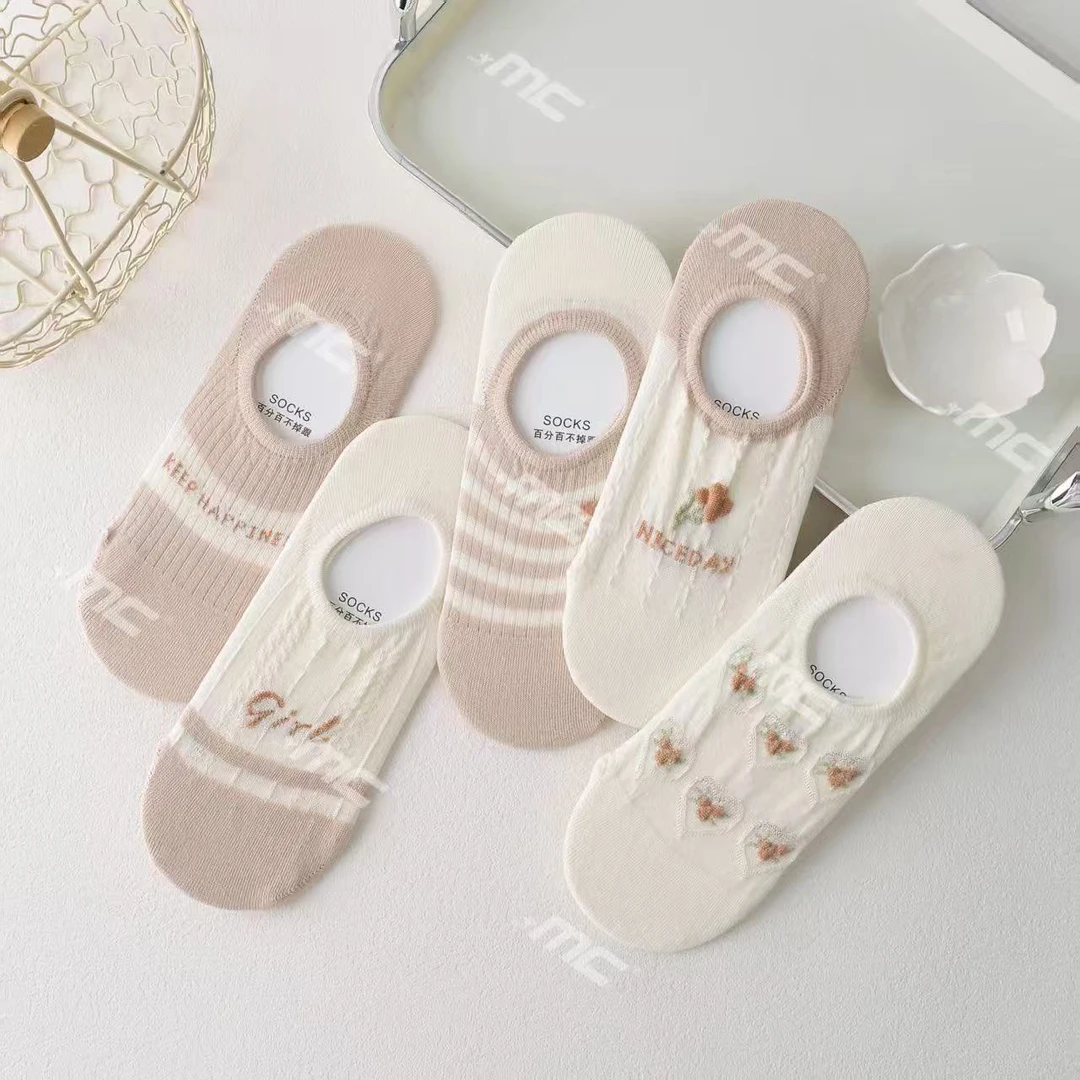 抗菌不臭脚纯棉薄款透气夏季中筒袜提花短筒袜嘻哈风春季欧若风