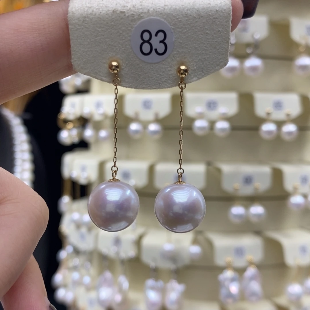 淡水珍珠耳饰18K金镶嵌