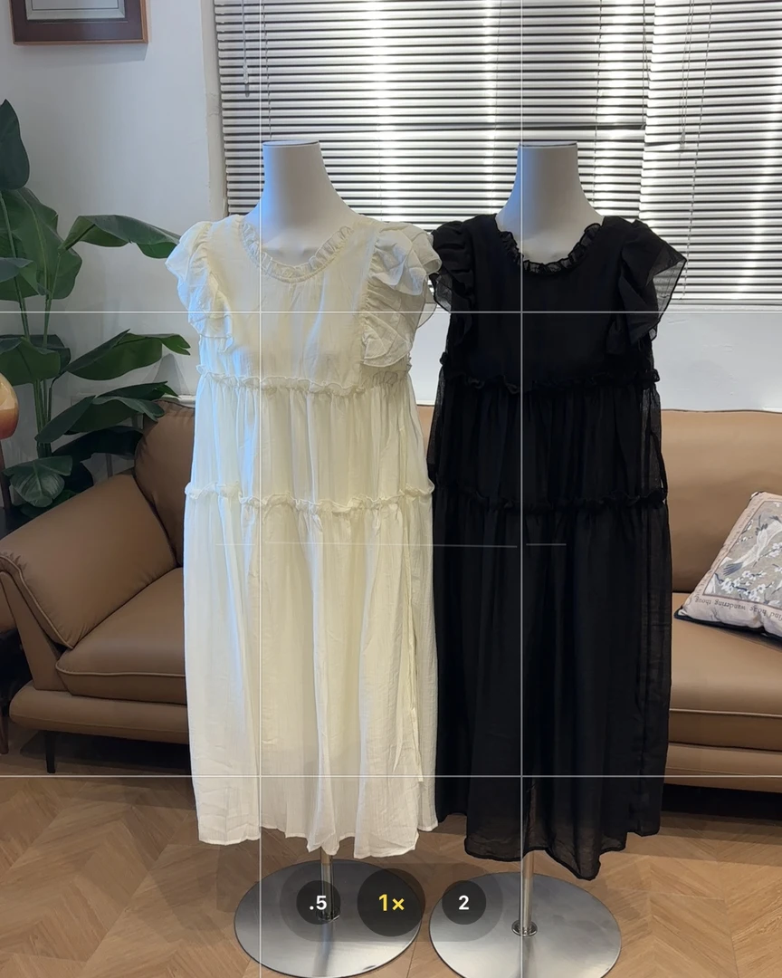 新疆包邮【9303】飞飞袖木耳边连衣裙-衣长112