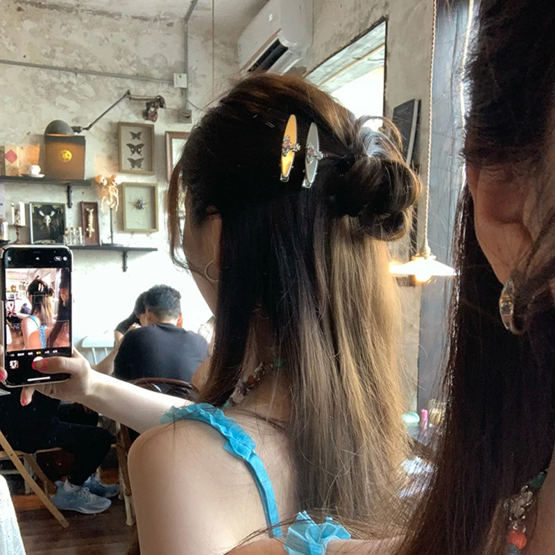 西太后星球金属发夹女银色侧边刘海夹前额边夹鸭嘴夹发卡夹子头饰