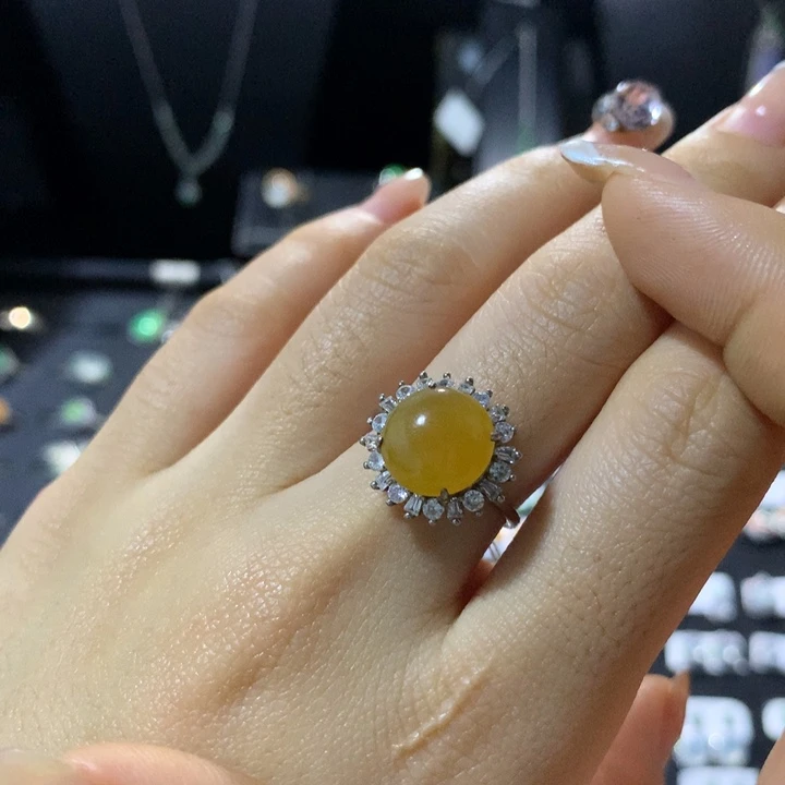 翡翠银S925镶嵌戒指