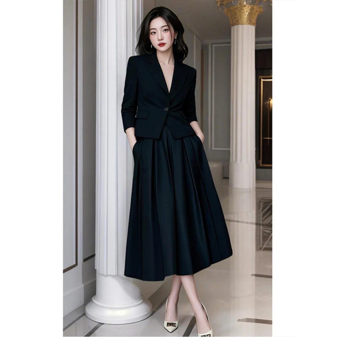 2025春装新款女装时尚穿搭两件套气质西装套装裙子高级感洋气套装