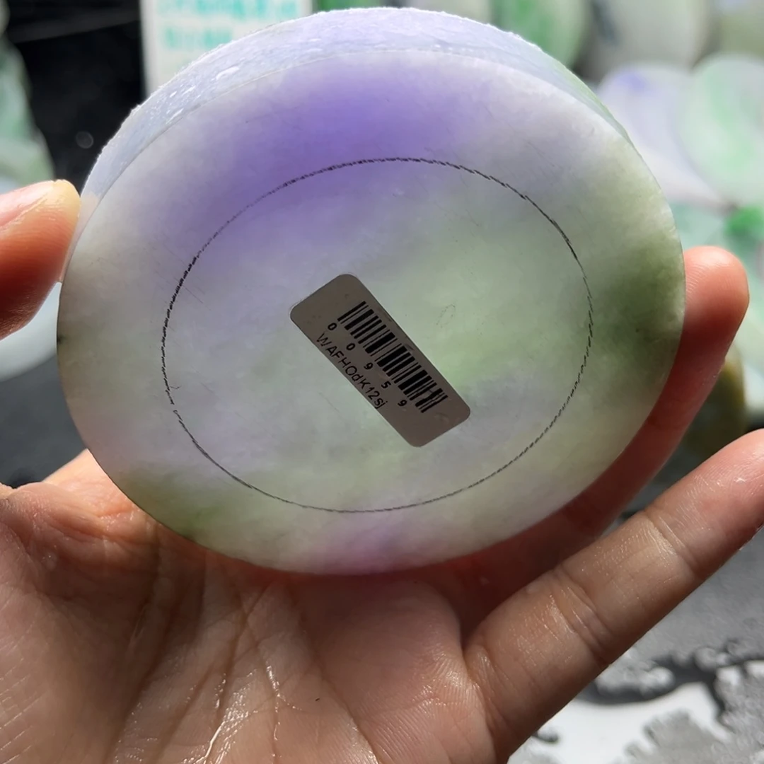 定制翡翠蓝紫半山水未镶嵌