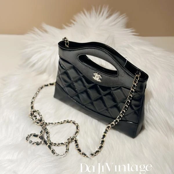 大吉中古/Chanel香奈儿25p黑金31bagnano斜挎包