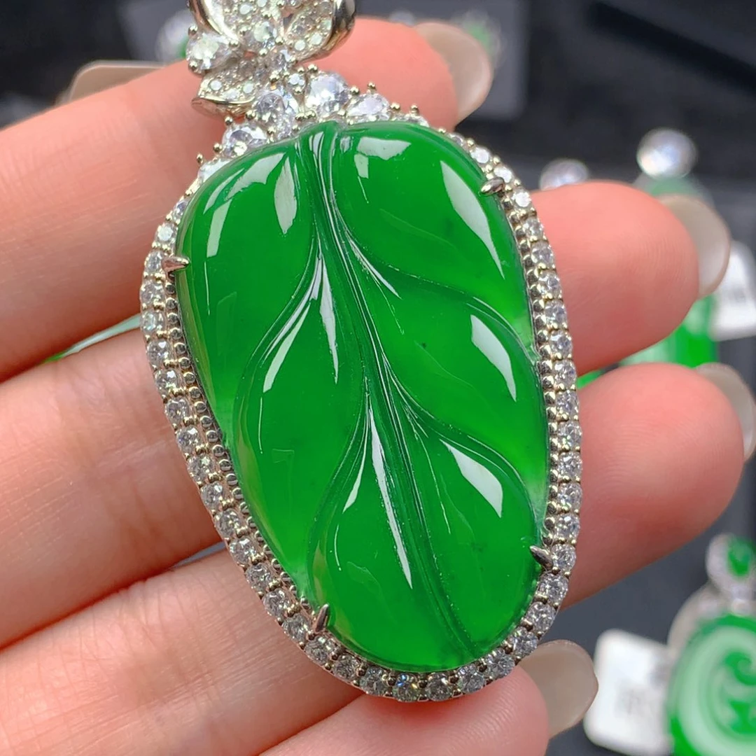 吊坠(不含链)银S925镶嵌翡翠