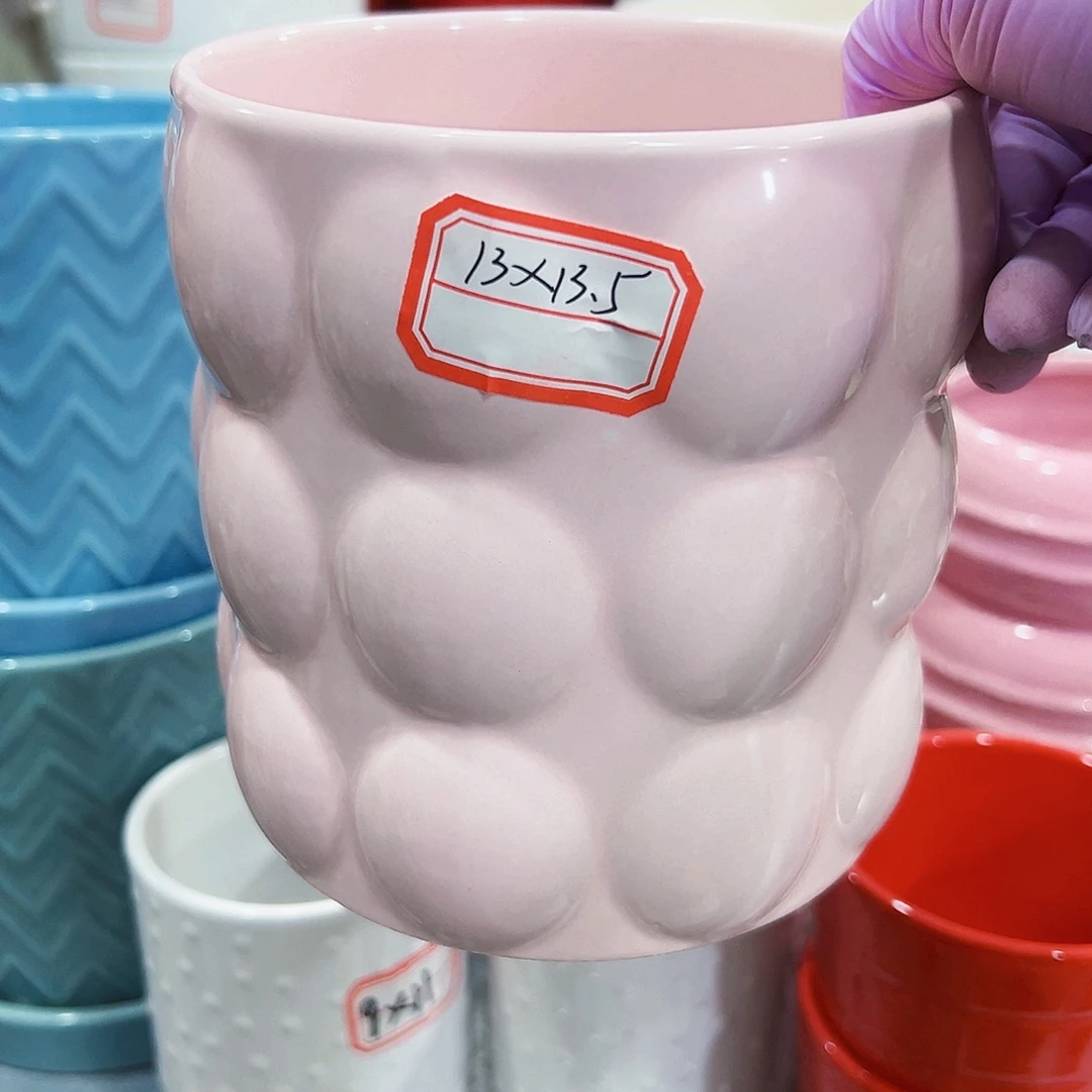 有孔外贸尾单陶瓷花盆凑单10米包邮