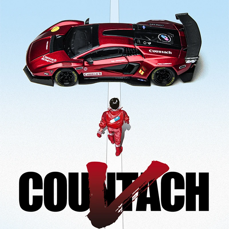 TimeMicro × PSC 1:64 兰博 康塔什“V”猩红 Countach 合金新车型