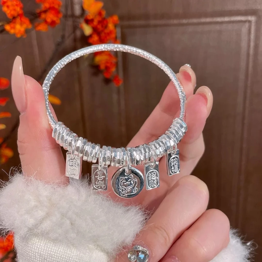 足银手镯 盘缠手镯 009