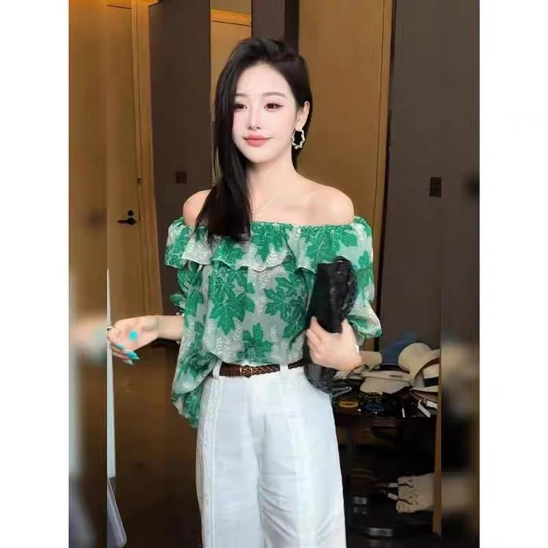 QL—89778时尚休闲洋气夏季修身气质海屿碎花上衣