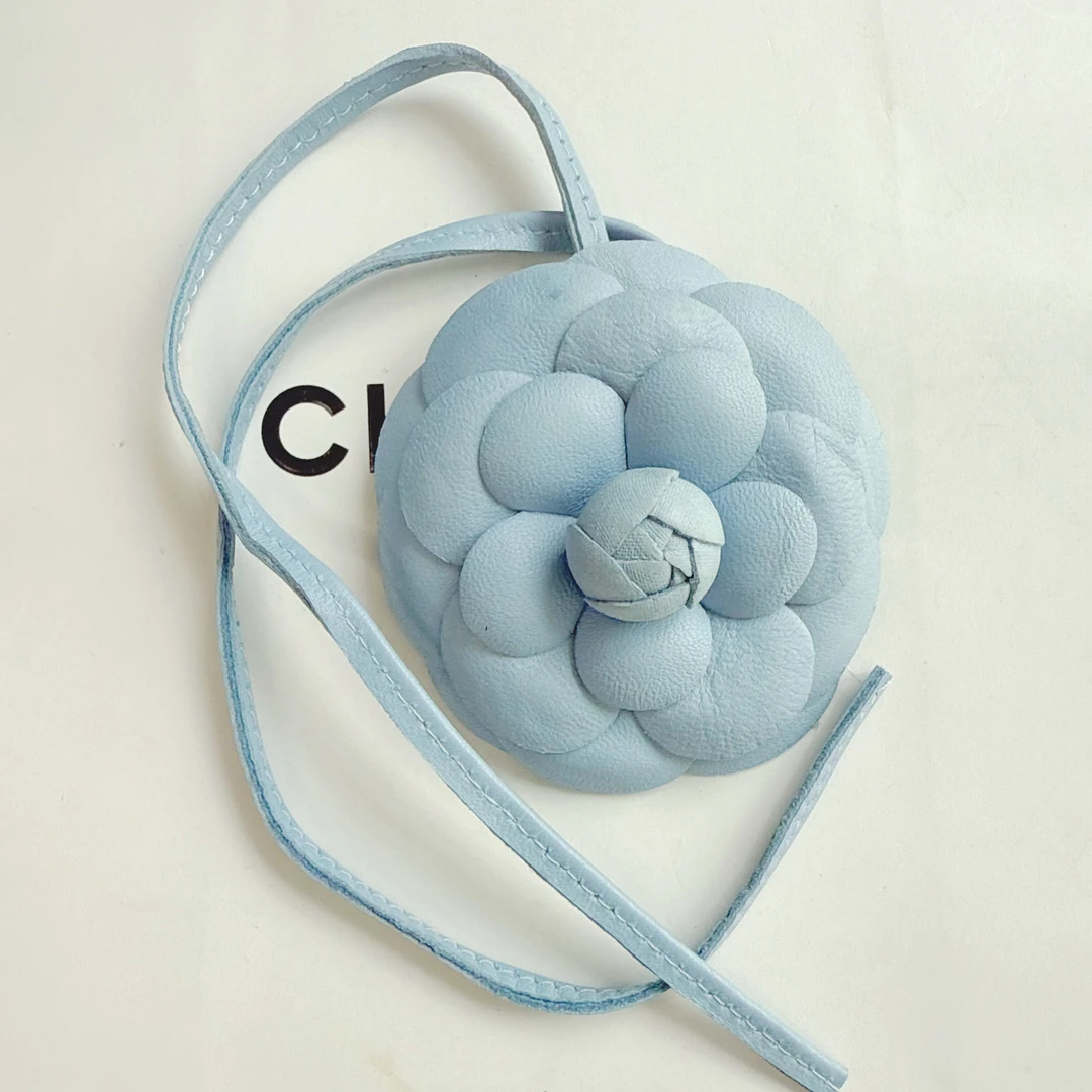 95新 Chanel/香奈儿 Chanel vintage香奈儿中古蓝色山茶花项链