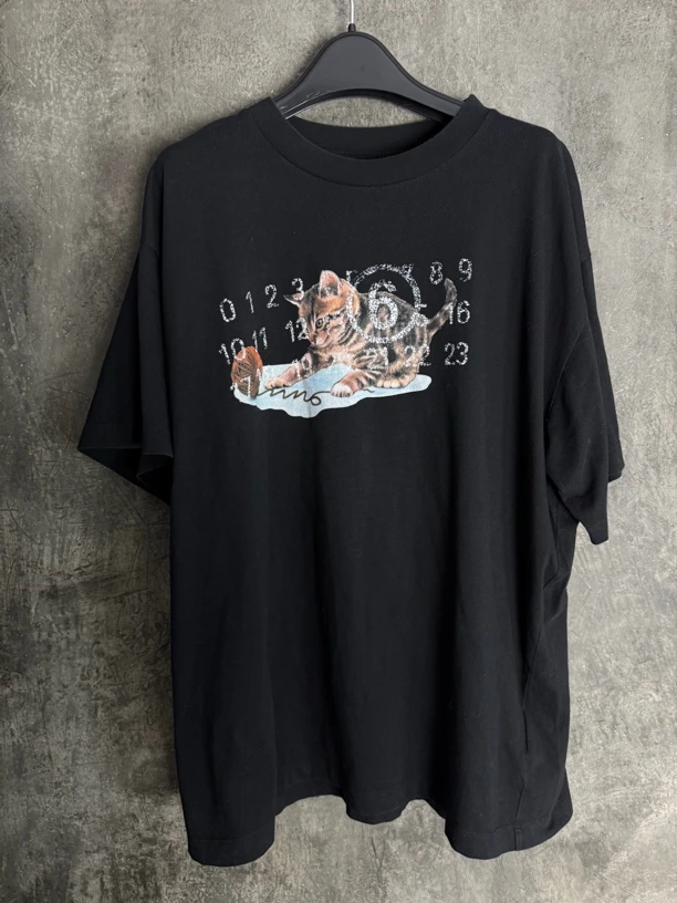 全新未使用 Maison Margiela/梅森马吉拉 Mx1/猫咪数字短袖/00415