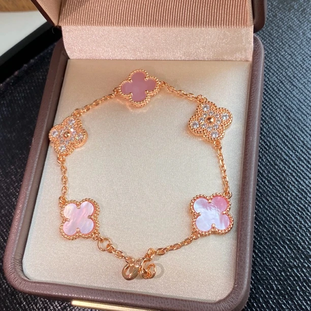 铜合金手链 幸运四叶花手链饰品