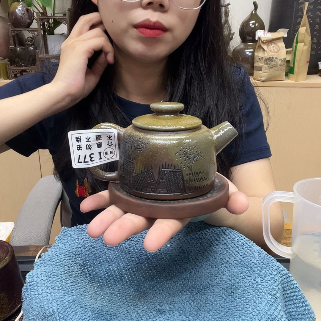 壶忆**梦377老韩坭兴陶 微瑕巨轮珠➕壶垫